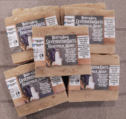 Lavender & Oats Goatmilk Soap. Eczema and Dry Skin Soap. Good for all Skin Types.