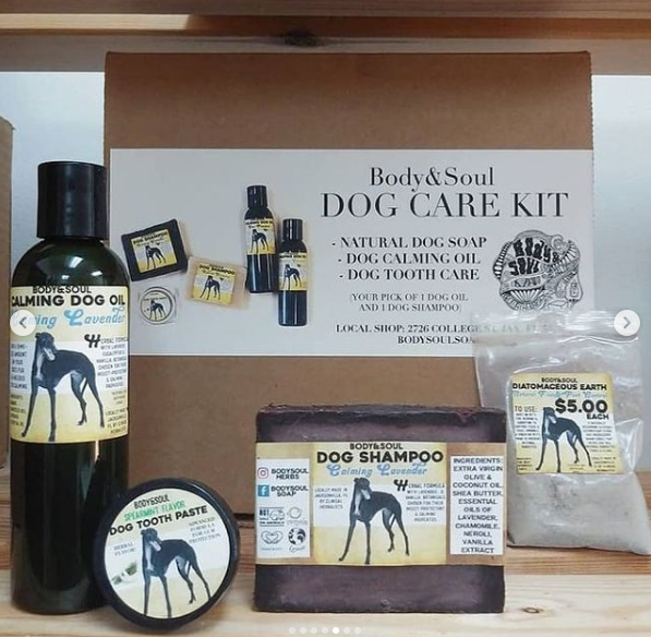 Dog Care Kit / Set : Lavender Dog Shampoo, Calming Dog Oil, Dog Toothpaste & Diatomaceous Earth