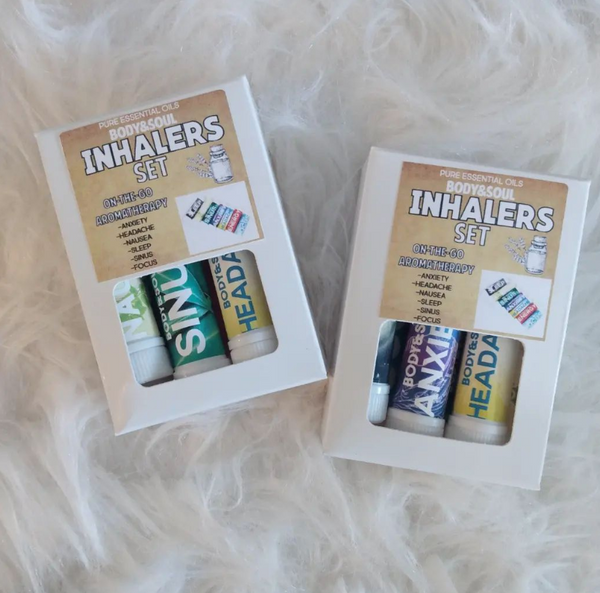 Complete Set of Aromatherapy Inhalers: Energy, Headache, Sleep, Focus, Sinus, & Anxiety