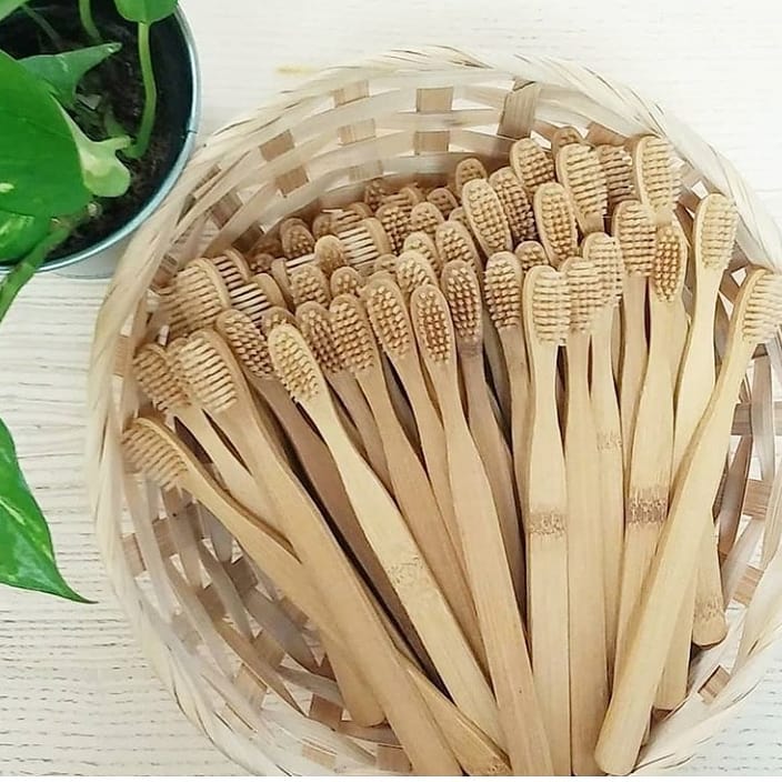 Natural Bamboo Tooth Brush, Naturally Anti-Bacterial
