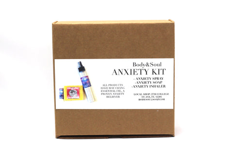 Anti-Anxiety Set: Anti-Anxiety Soap, Spray and Essential Oil Inhaler Gift Set