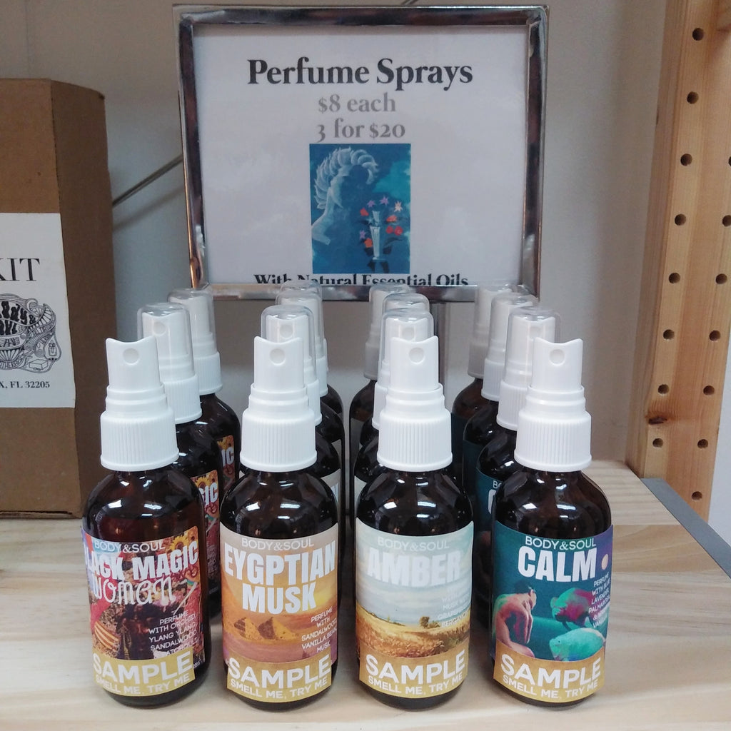 Aromatherapy Spray Collection: Eygptian Musk, Black Magic Woman, Amber & Calm Body Spray