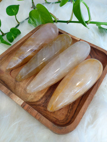 Golden Healer Quartz Crystal Massage Wands, Large