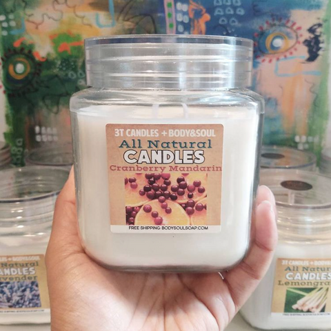 3T Candle: Cranberry Mandarin Soy Wax Candle