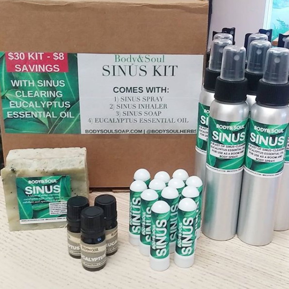 Sinus Set: Sinus Soap, Sinus Inhaler, Eucalyptus Essential Oil & Sinus Spray